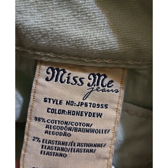 Miss Me Lime Green Embellished Low Rise Skinny Jeans Size 30x32 - Picture 15 of 16